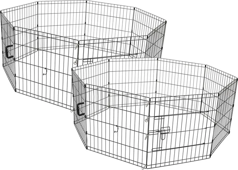 Puppyren - Hondenbench - 2 x 61x61 cm de Adori en Noir – photo produit