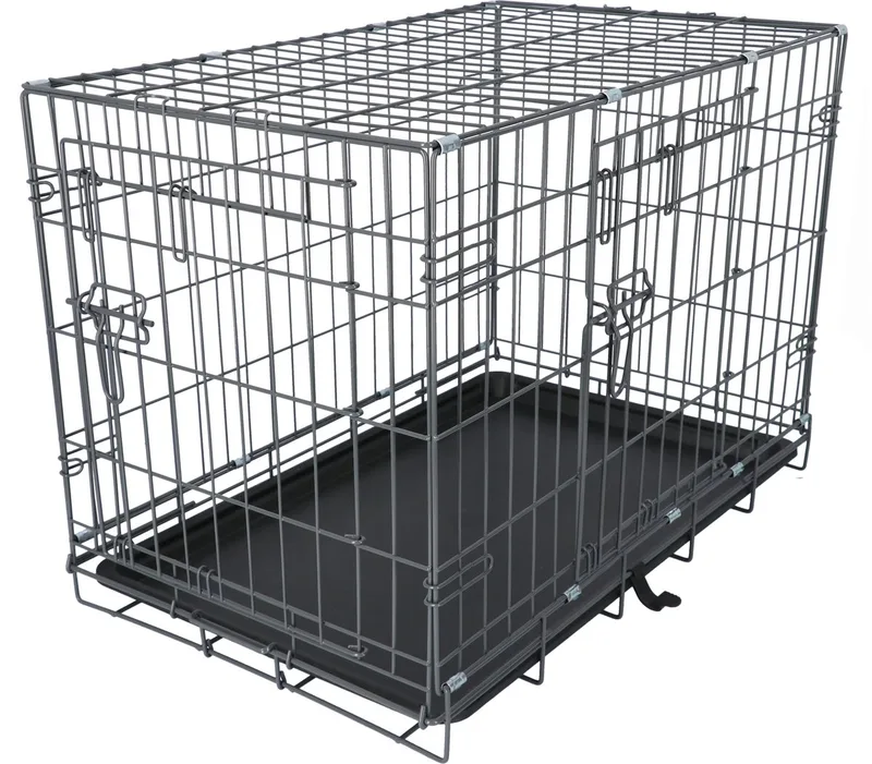 Safety+ Bench Met 2 Deuren Grijs - Hondenbench - 106x69x77 cm by Adori in Anthracite – product photo