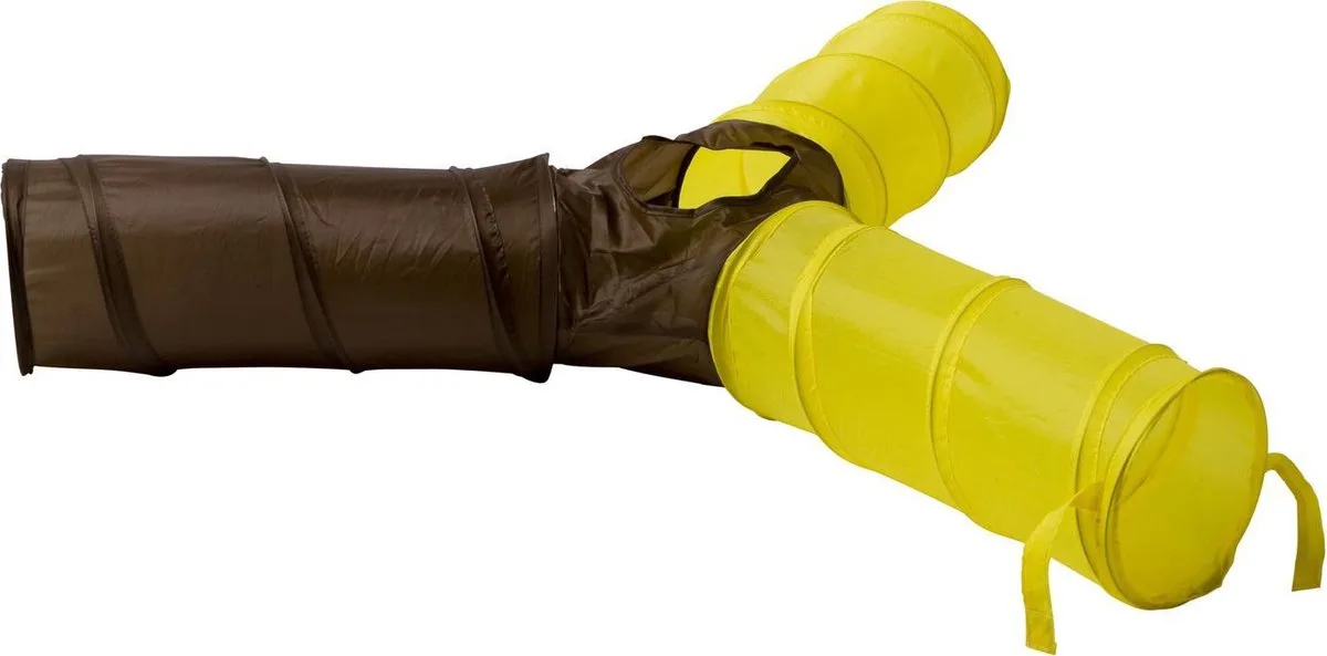 Speeltunnel 3-Weg Konijn 18cm - Speelgoed - Ø18x50 cm Beige by Adori in Brown – product photo