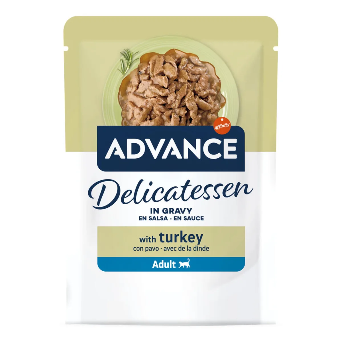 24x85g Advance Delicatessen in Saus Kalkoen Natvoer voor Katten van Advance – productfoto