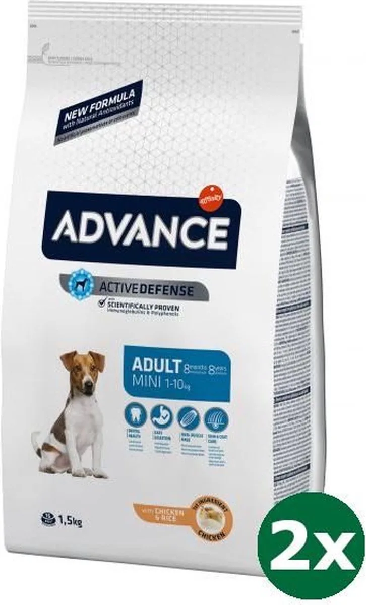 2x1,5 kg Advance mini adult hondenvoer fra Advance – produktbillede