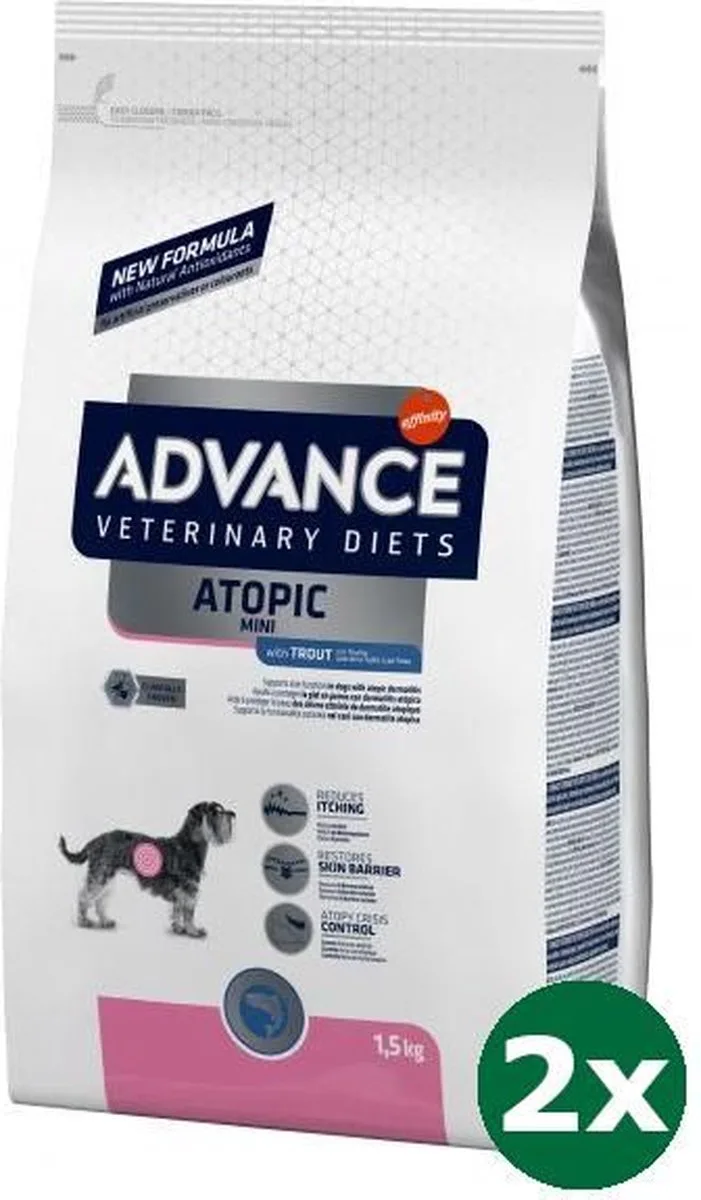 2x1,5 kg Advance veterinary diet dog atopic mini hondenvoer de Advance – photo produit