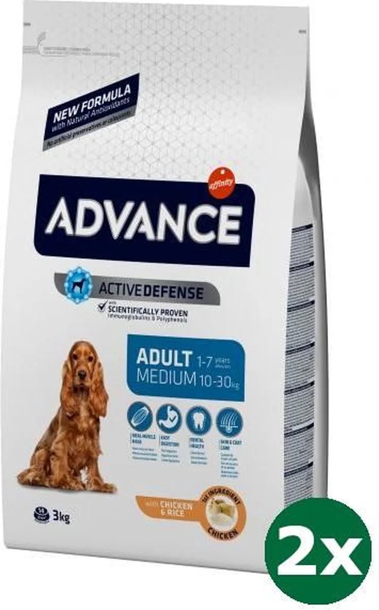 2x3 kg Advance medium adult hondenvoer de Advance – photo produit