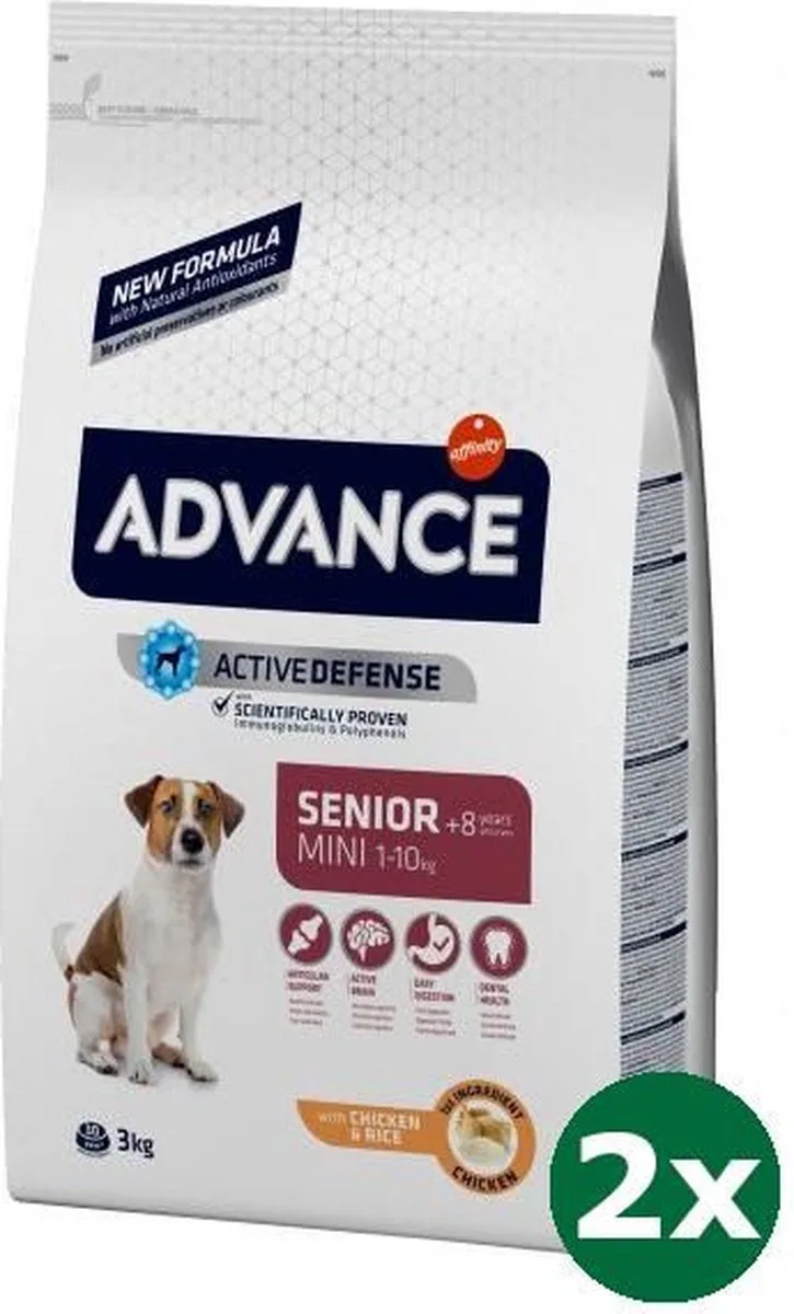 2x3 kg Advance mini senior hondenvoer de Advance – photo produit