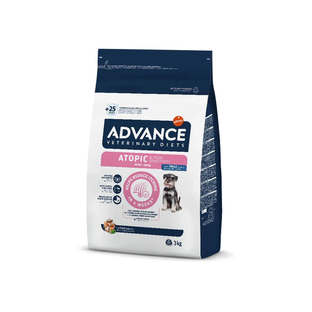 Atopic hondenvoer met forel voor kleine honden 3 Kg van Advance – productfoto