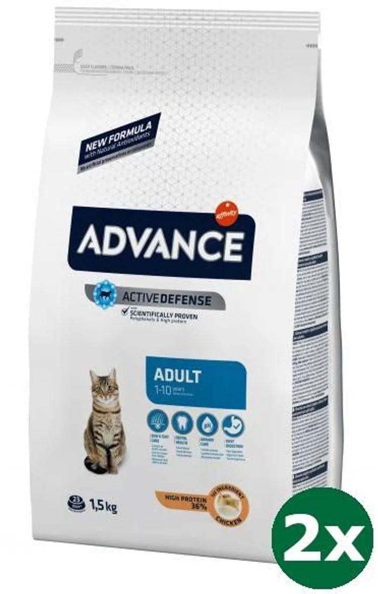 cat adult chicken / rice kattenvoer 2x 1,5 kg de Advance – photo produit
