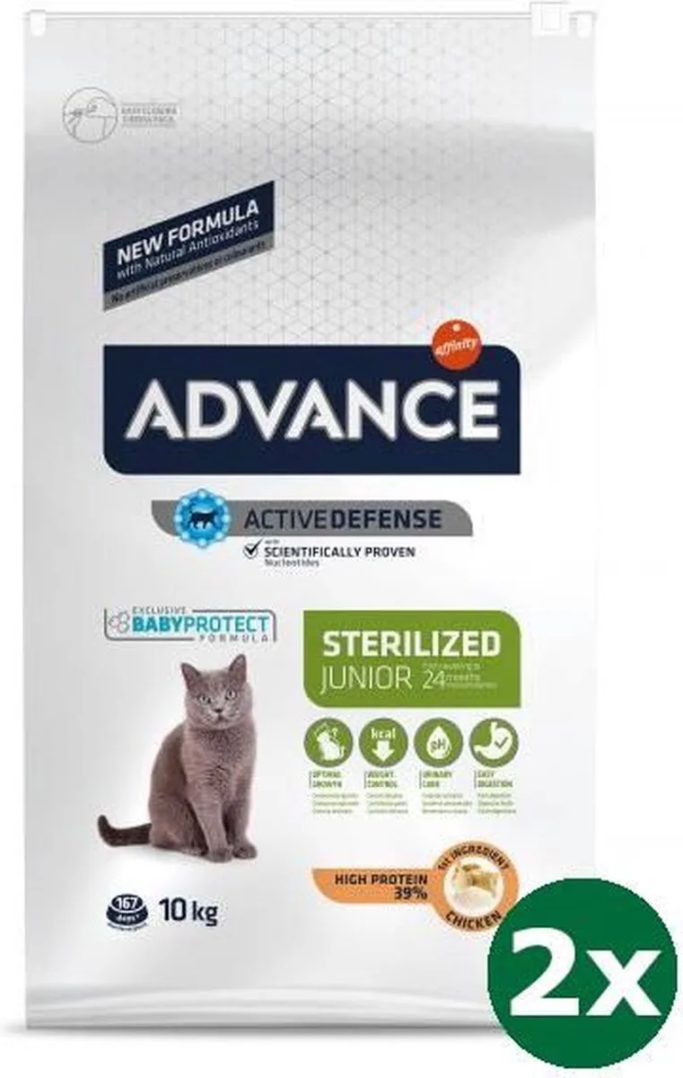 cat junior sterilized chicken kattenvoer 2x 10 kg von Advance – Produktfoto