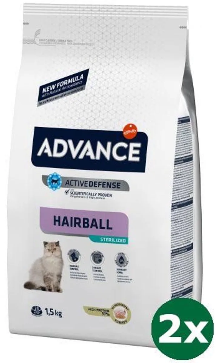 cat sterilized hairball kattenvoer 2x 1,5 kg de Advance – photo produit