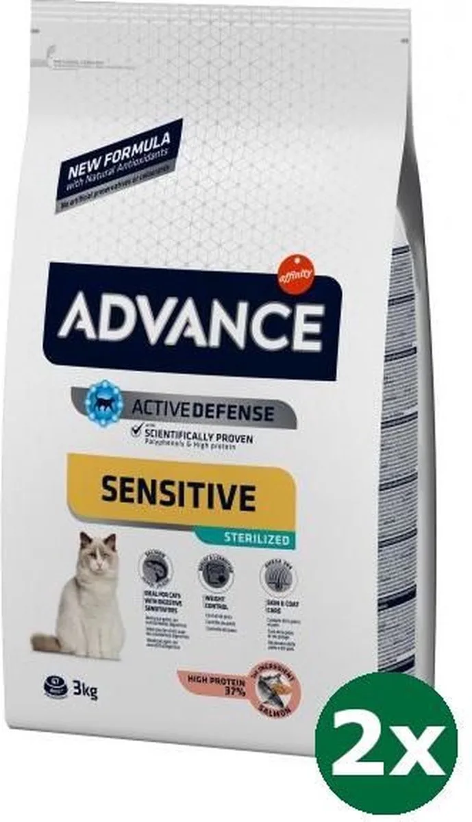 cat sterilized sensitive salmon kattenvoer 2x 3 kg von Advance – Produktfoto