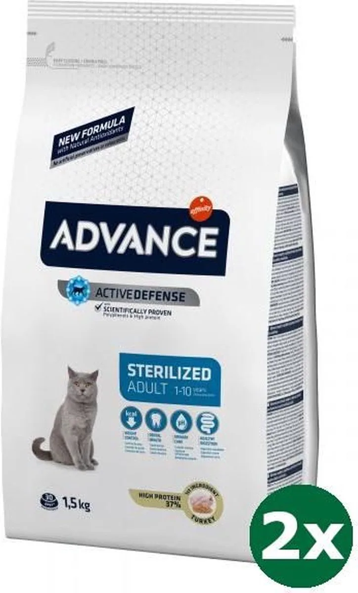 cat sterilized turkey kattenvoer 2x 1,5 kg by Advance – product photo
