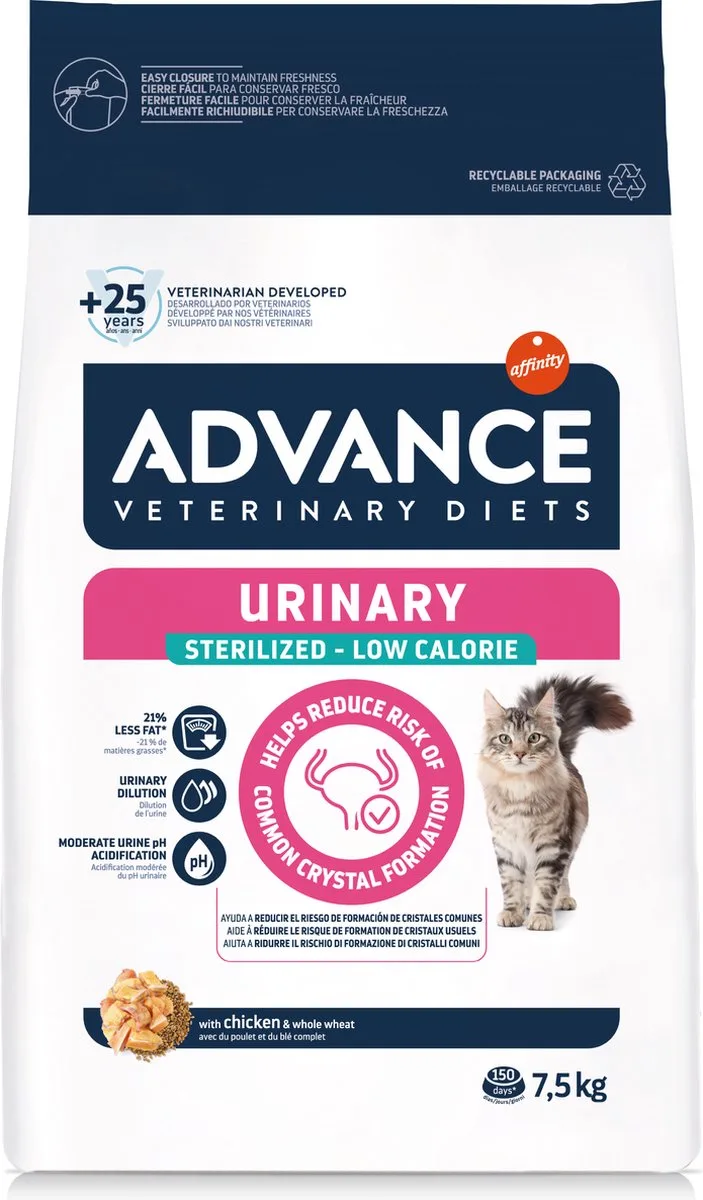 Cat - Urinary - Sterilized - Low Calorie - Kattenvoer - 7,5 kg van Advance – productfoto