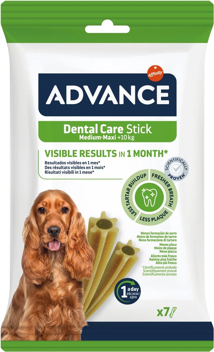 Dental Care Stick - Kauwsnack Honden 10kg+ - 180g, Drievoudige Werking, Frisse Adem de Advance – photo produit