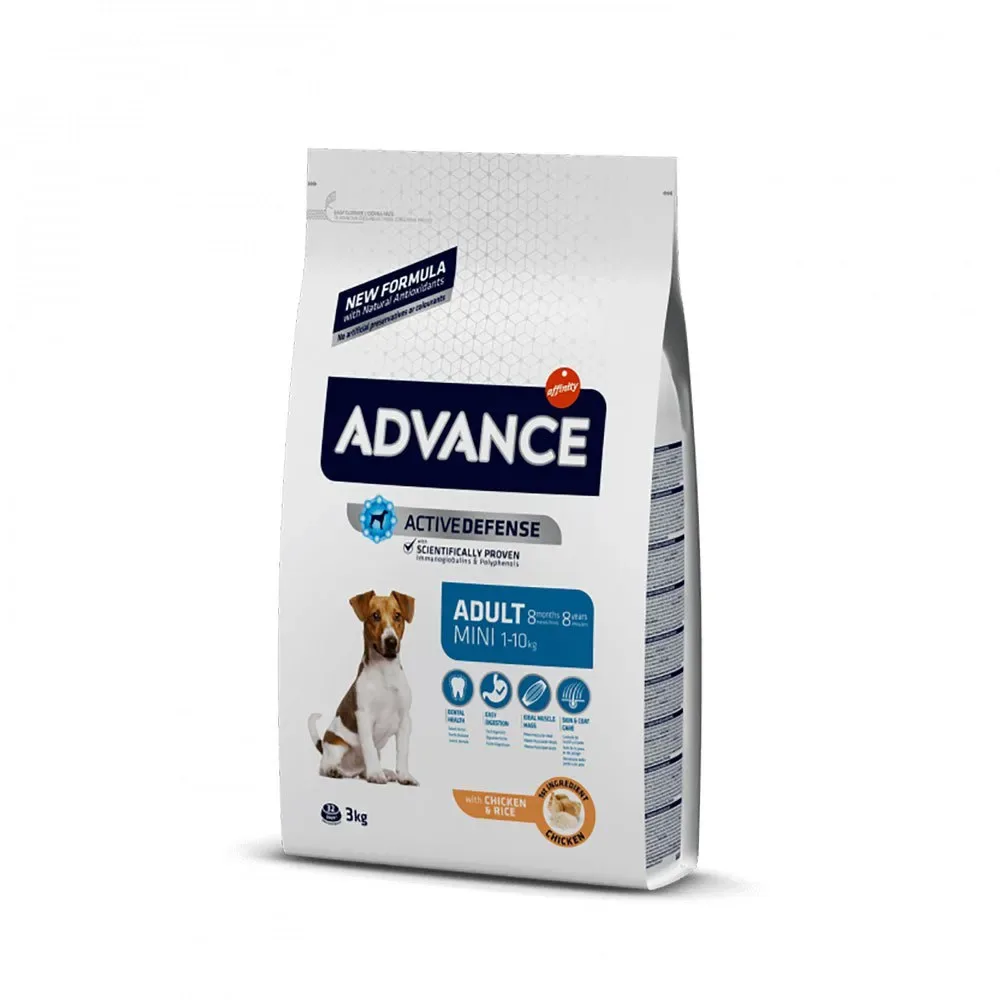 Hondenbrokken met kip en rijst voor volwassen honden van minirassen 3 Kg by Advance – product photo
