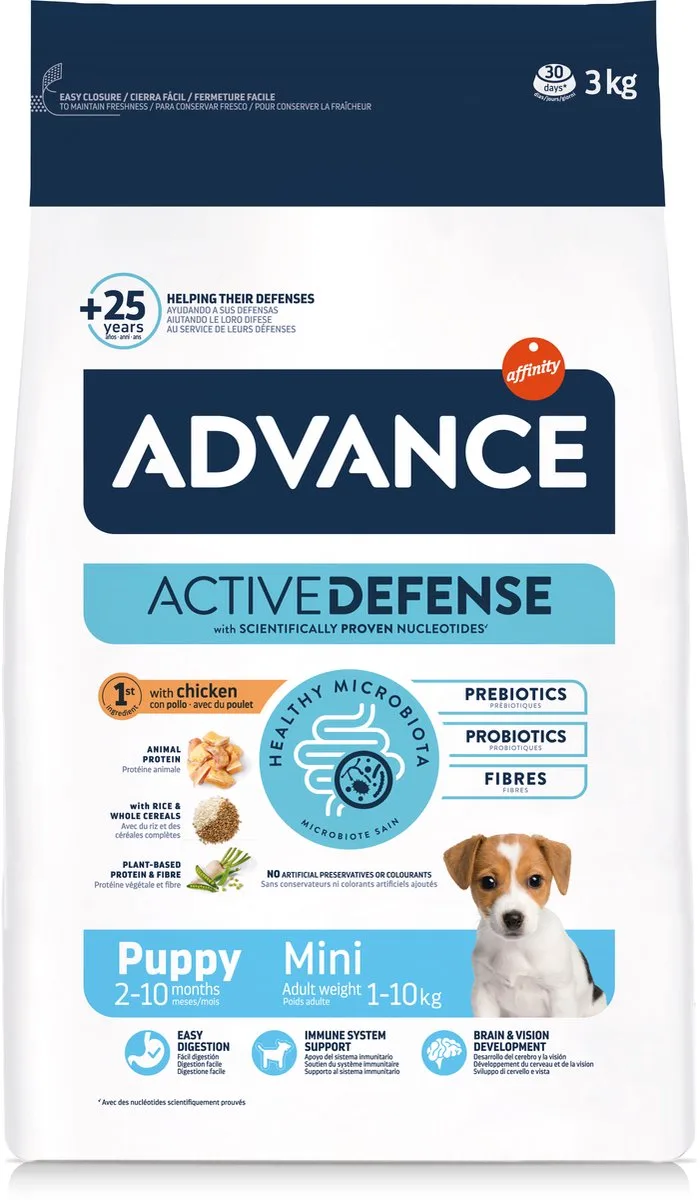 Hondenvoer Advance Puppy Protect Mini - Kip en Rijst - 3 kg, Licht Verteerbaar, Voor Kleine Rassen by Advance – product photo 1 of 2