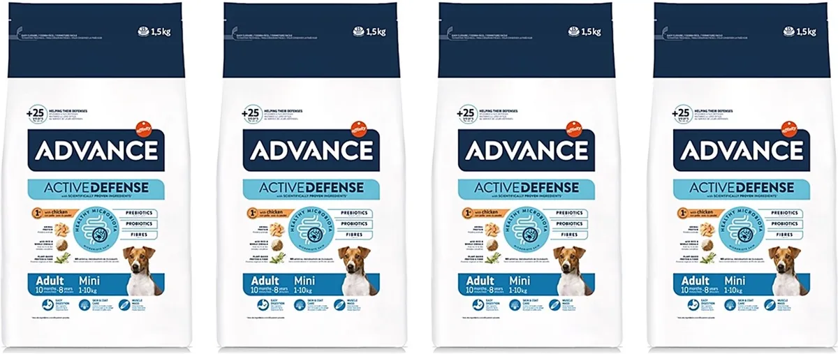 Hondenvoer Mini Adult - Compleet Hondenvoer Met Kip - 4 stuks - Voordeelset fra Advance – produktbillede