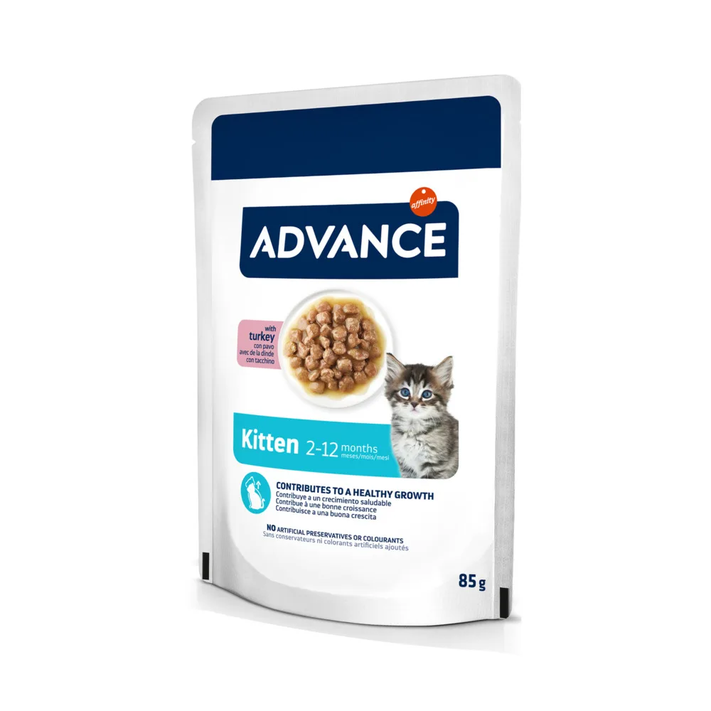 Aliment humide en sachet à la dinde pour chatons 85 gr de Advance – photo produit