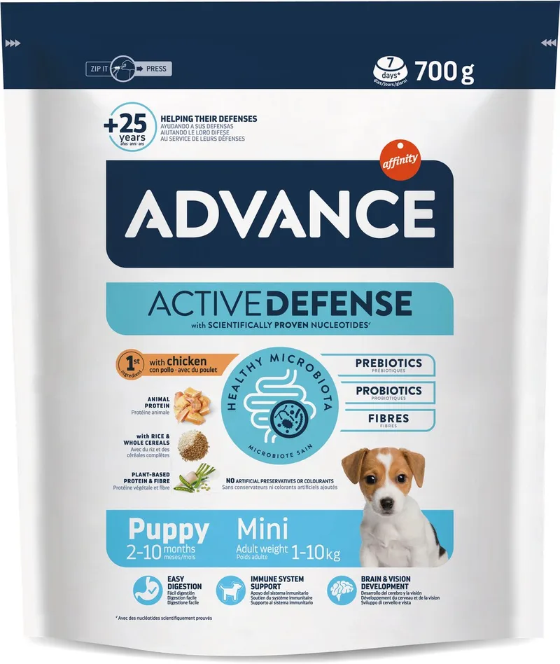 Puppy Protect Mini 700 Gr - Puppyvoer Kleine Rassen - Licht Verteerbaar met Kip en Rijst by Advance – product photo