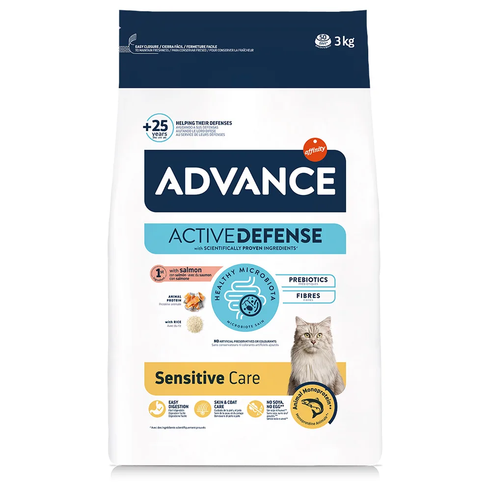 Sensitive met Zalm & Rijst Kattenvoer - 3 kg van Advance – productfoto