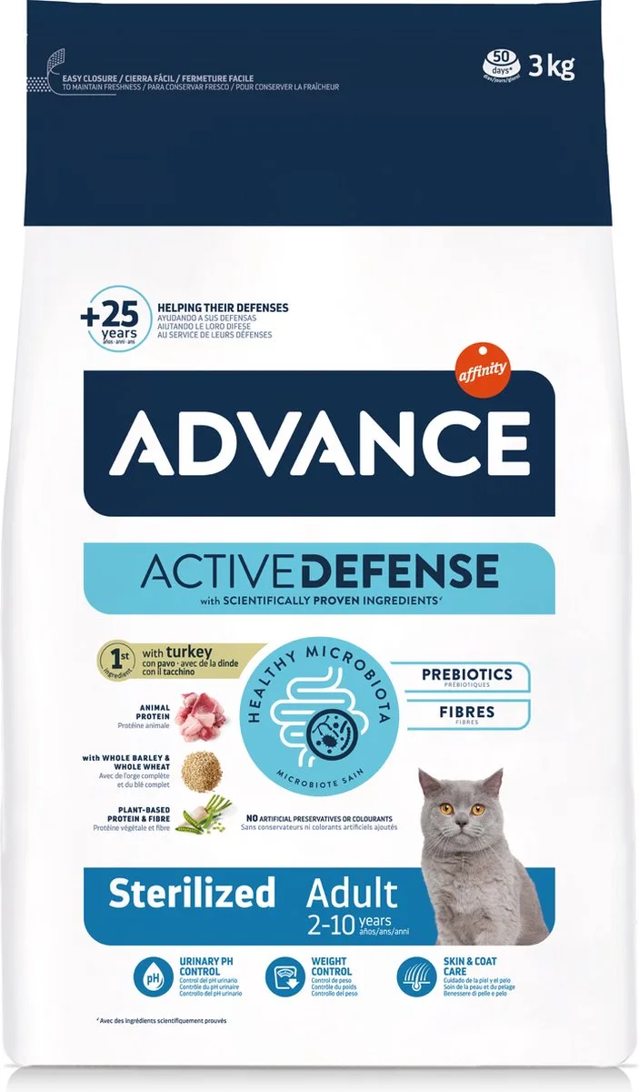 Sterilized - Turkey - Kattenvoer - 3 kg by Advance – product photo