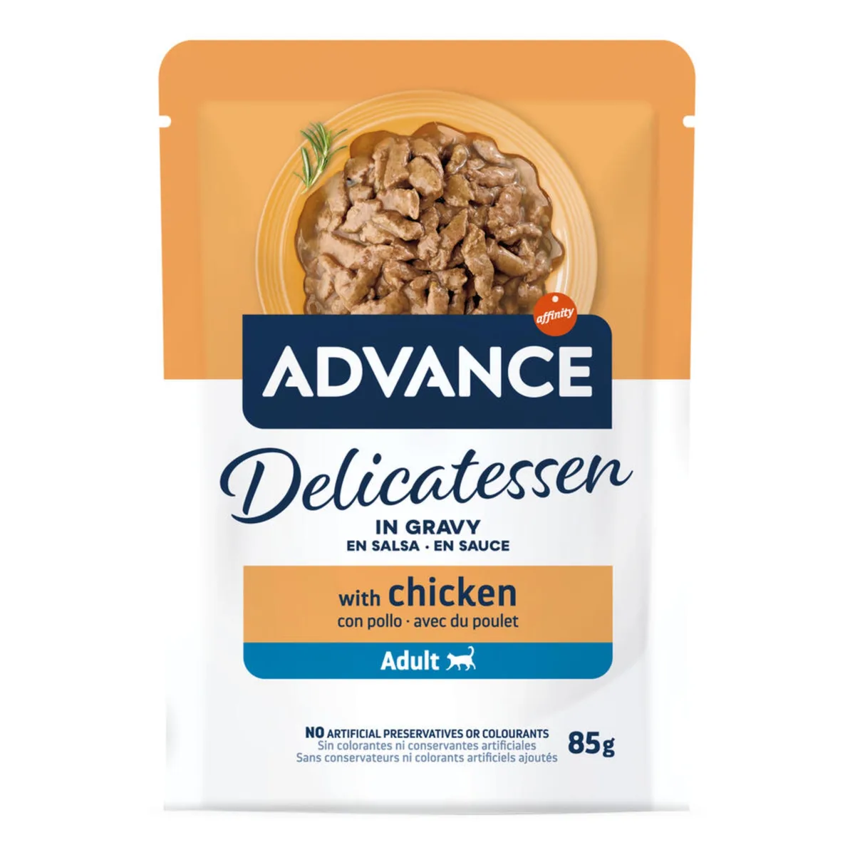 Voordeelpakket: 48x85g Advance Delicatessen in Saus Kip nat kattenvoer by Advance – product photo