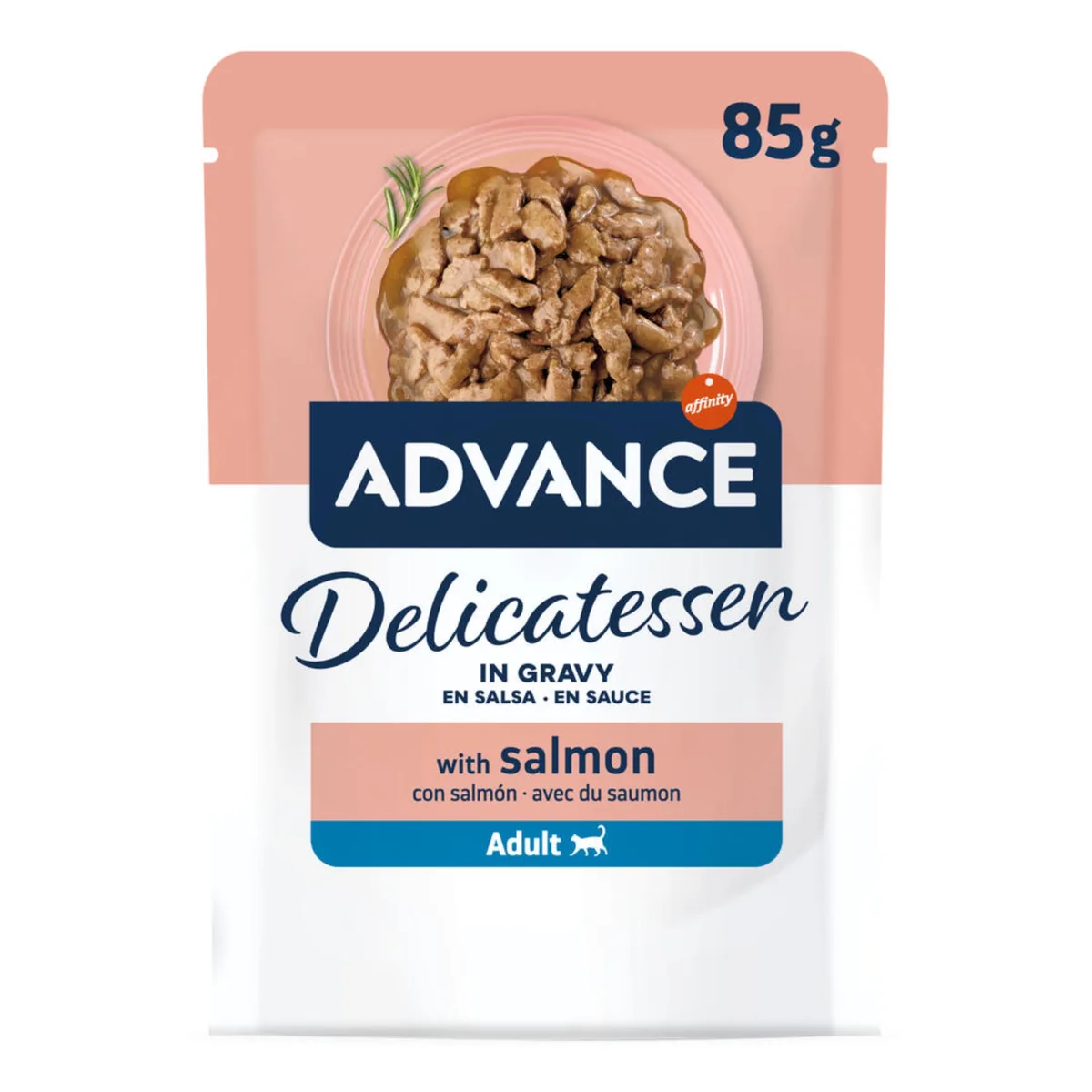 Voordeelpakket: 48x85g Advance Delicatessen in Saus Zalm nat kattenvoer by Advance – product photo