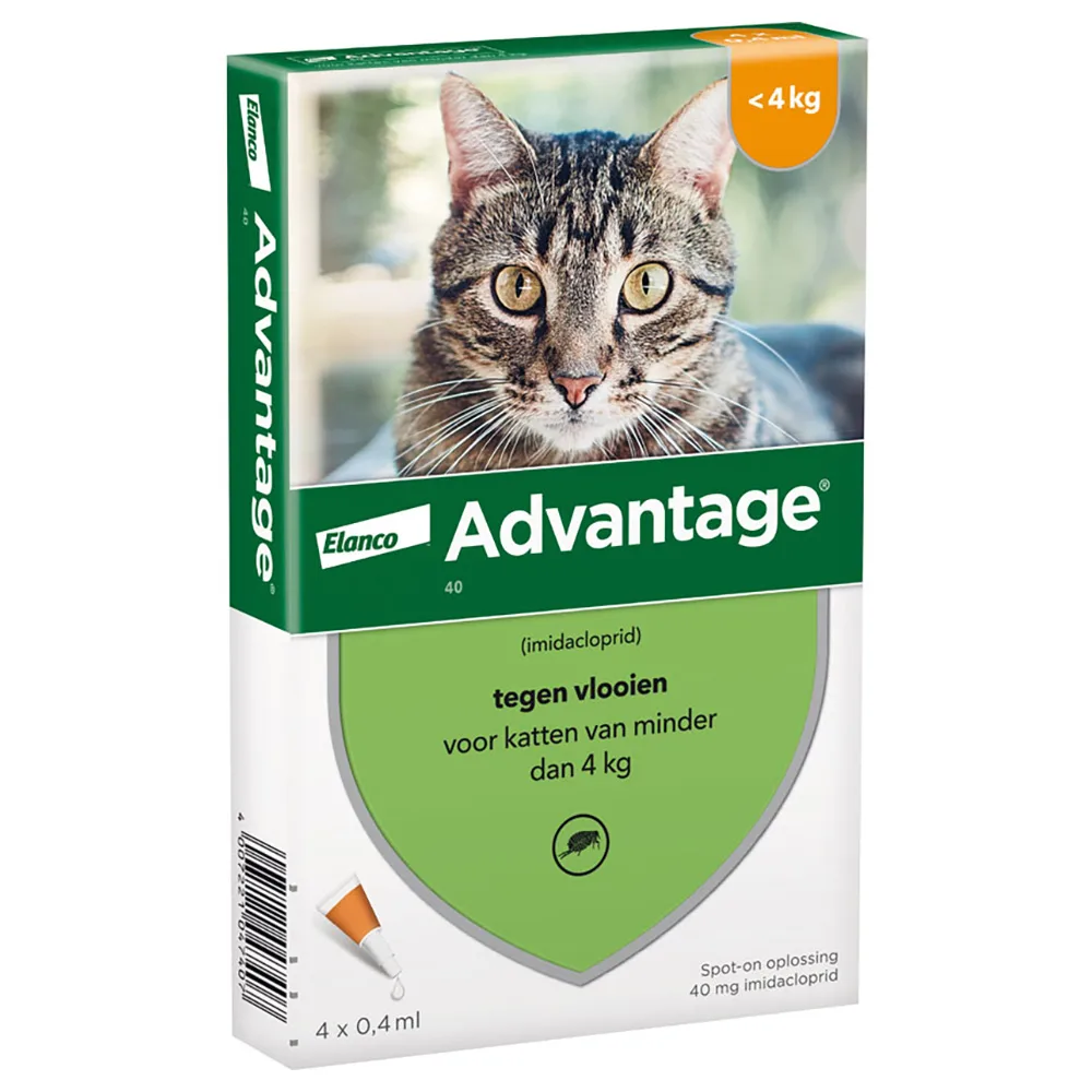 4 Pipetten Advantage® 40 voor katten van minder dan 4 kg - NL van Advantage – productfoto