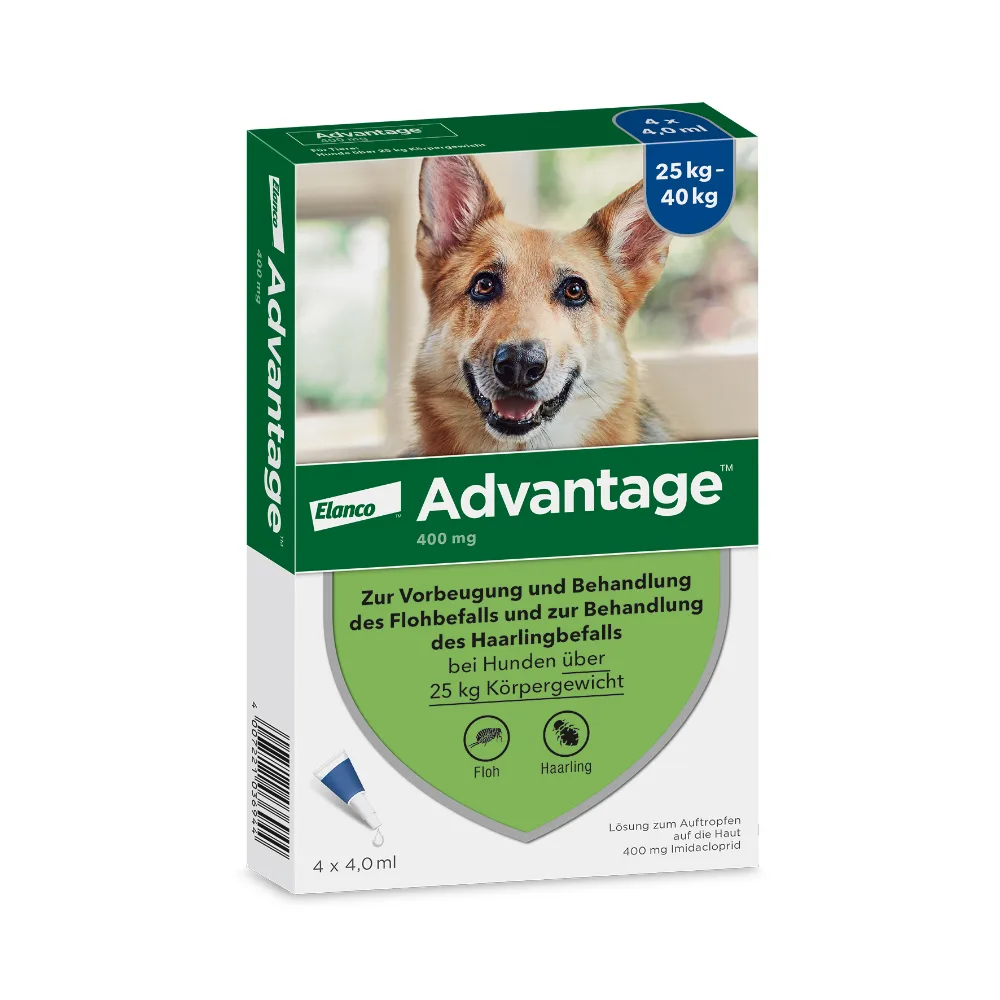 4 Pipetten Advantage 400 voor honden vanaf 25kg - NL van Advantage – productfoto