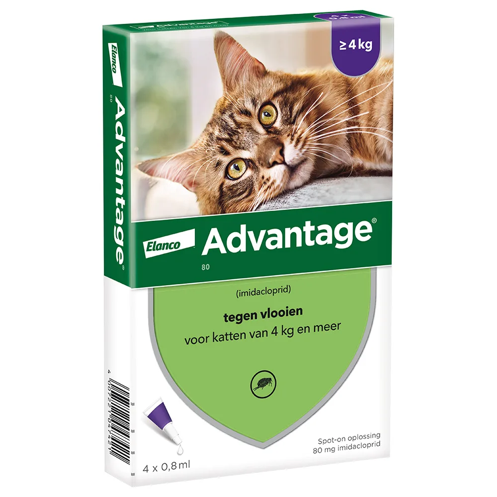 4 Pipetten AdvantageÂ 80 voor katten vanaf 4kg - NL by Advantage – product photo
