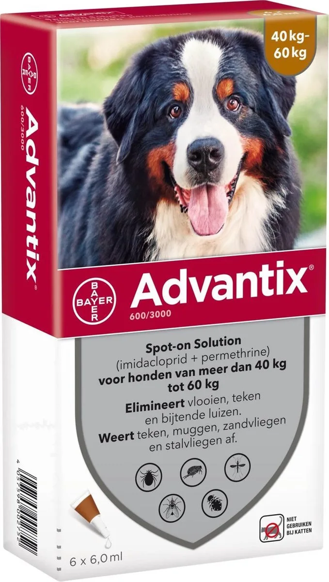 Bayer Advantix Vlooien & Teken Pipetten - Hond 40+ kg - 6 stuks by Advantix – product photo