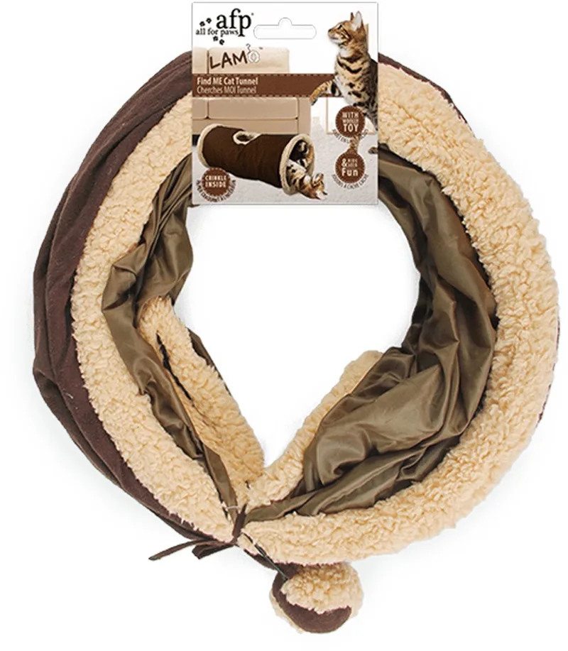 Find Me Cat Tunnel Speelgoed voor katten - Kattenspeelgoed - Kattenspeeltjes von AFP in Bruin of beige of grijs – Produktfoto