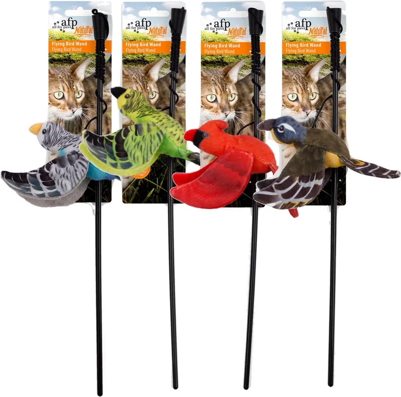 Flying Bird Wand assorted Speelgoed voor katten - Kattenspeelgoed - Kattenspeeltjes by AFP in Natural – product photo