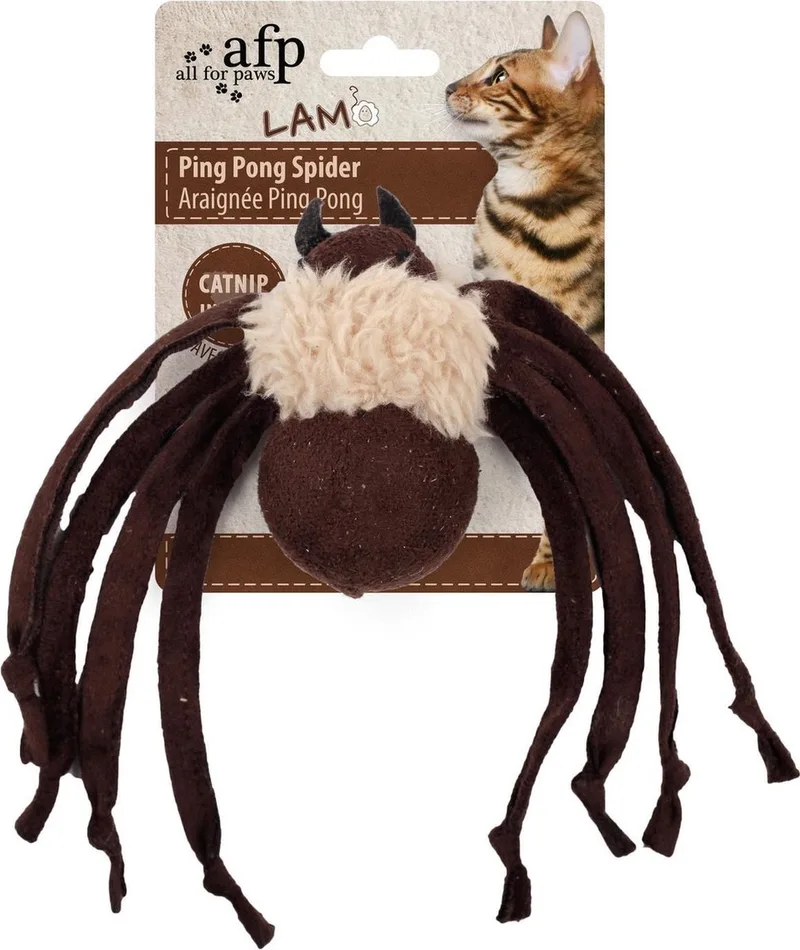 Lambswool-Ping Pong Spider Speelgoed voor katten - Kattenspeelgoed - Kattenspeeltjes de AFP – photo produit