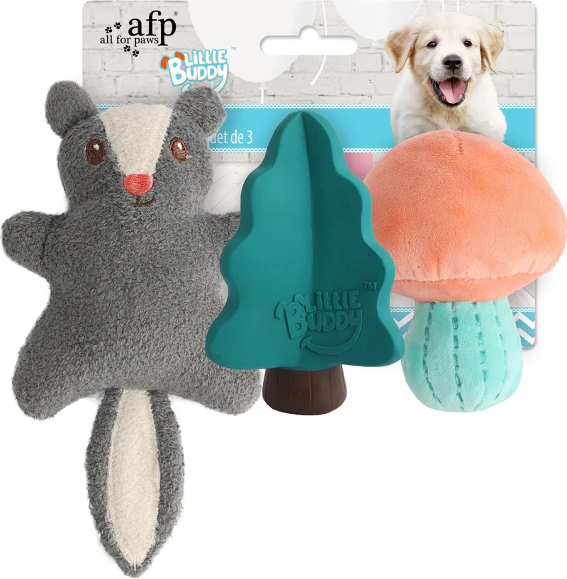Little Buddy 3-Pack Toy Woodland - Hondenspeeltjes - Speelgoed voor Puppy's - Knuffeltjes voor Honden - 3 stuks von AFP in Mehrfarbig – Produktfoto