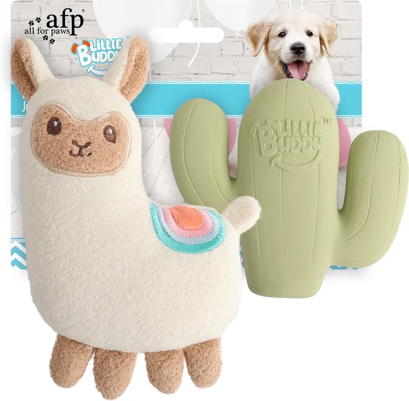 Little Buddy knuffel – Puppyspeelgoed – 2-Pack – Speeltjes met Pieper – Interactief – Zachte Knuffel – Stimulerend – Hondenspeelgoed – voor Jonge Honden de AFP en Fiesta – photo produit