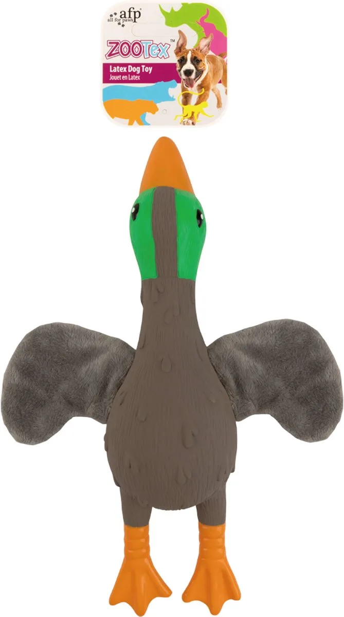 Soft Wing Mallard - Hondenspeelgoed - Piepspeeltje - Knisperende vleugels - Latex von AFP in Wilde eend – Produktfoto