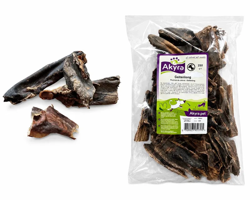 Geitenlong - Natuurlijk gedroogde hondensnack - 250 gram by Akyra – product photo