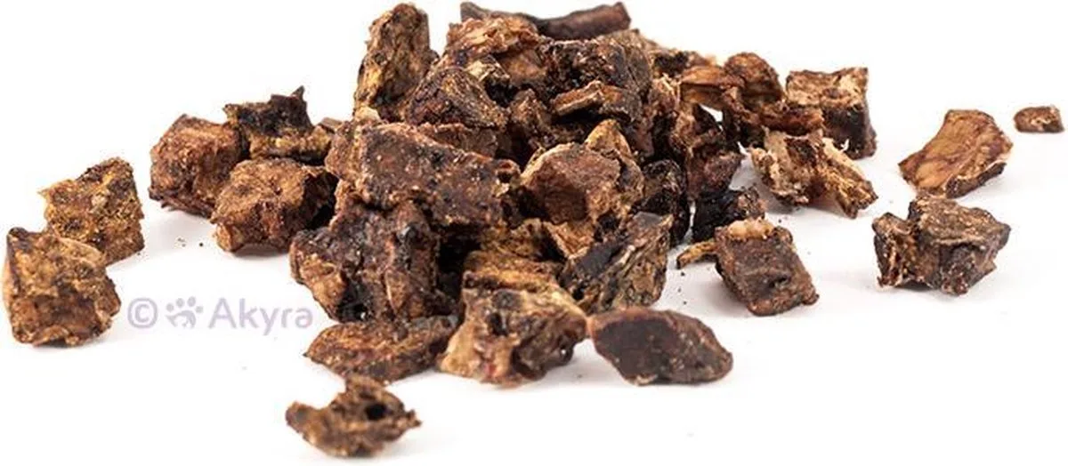 Runderlong hapjes - gedroogde runderlong trainers voor honden - 100 gram de Akyra – photo produit