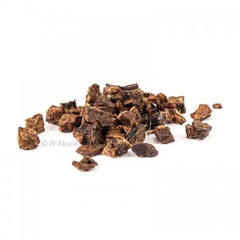trainers - Runderhart hapjes - 100 gram - natuurlijke beloning voor honden de Akyra – photo produit