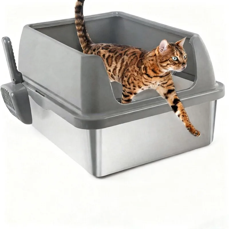 Edelstahl-Katzenklo von All For Paws in Regular – Produktfoto