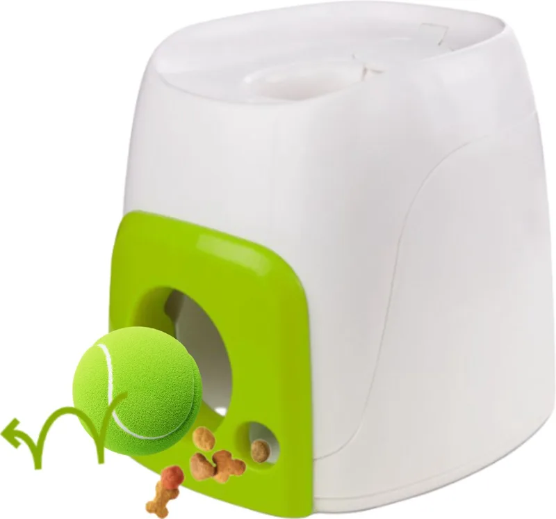 Fetch 'N Treat - Hondenspeelgoed – Apporteerspeelgoed – Inclusief Tennisbal - 16 x 16 x 20 cm by All For Paws in White – product photo