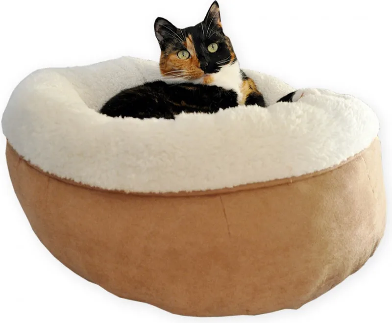 Kattenmand - Lambswool - Donut bed - tan 1st von All For Paws in Beige – Produktfoto