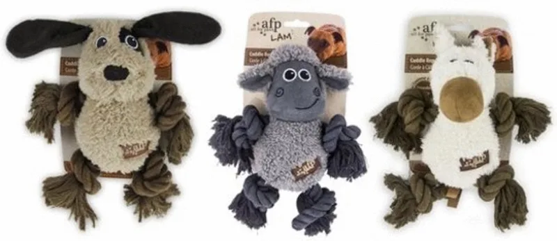 Lambswool Cuddle Body Rope - Hondenspeelgoed - 32x17x5 cm Multi-Color by All For Paws in Variërend – product photo