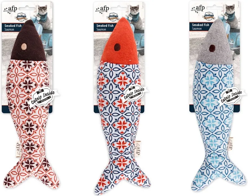 Smoked Fish - Kattenspeelgoed - 35x25x3.5 cm Assorti by All For Paws in Blue – product photo