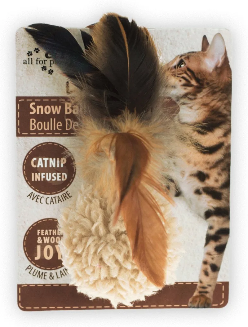 Snow Ball - Kattenspeelgoed - 5x5x3 cm Assorti by All For Paws in White – product photo