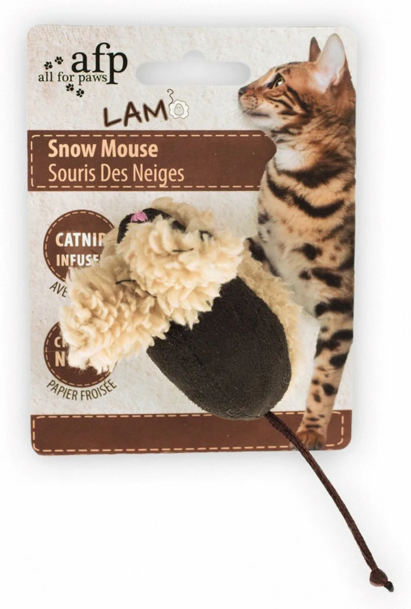 Speeltje Sneeuw Muis - Kattenspeelgoed - 5x5x3 cm Assorti by All For Paws in Brown – product photo