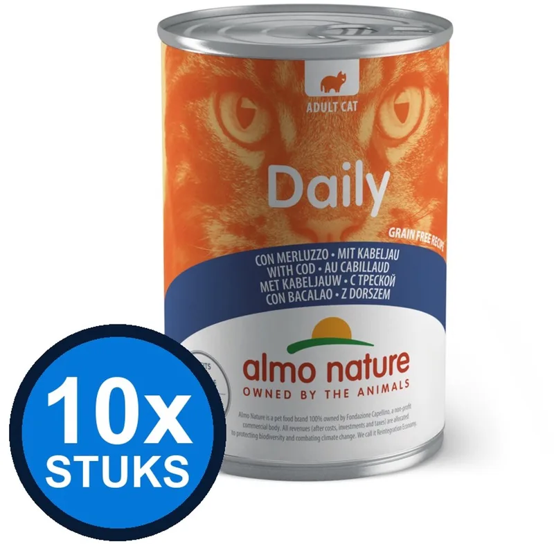 10x Almo Nature Daily - Kattenvoer Natvoer Blik - Kabeljauw - 400g de Almo Nature – photo produit