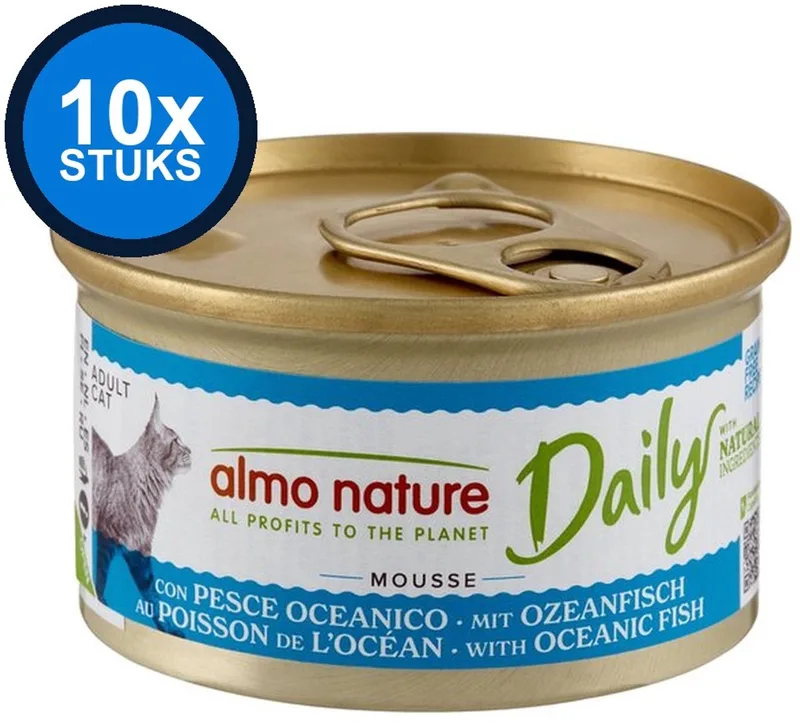 10x Almo Nature Daily - Kattenvoer Natvoer Blik - Mousse - Oceaanvis - 85g by Almo Nature – product photo