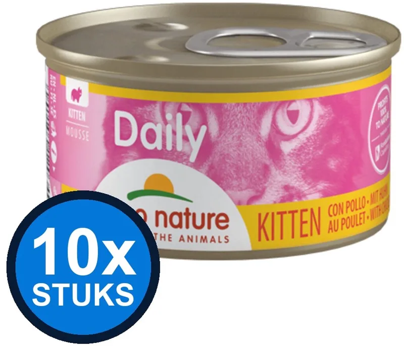 10x Almo Nature Daily - Kitten Kattenvoer Natvoer Blik - Mousse - Kip - 85g by Almo Nature – product photo