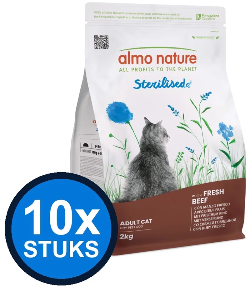 10x Almo Nature Functional - Kattenvoer Droogvoer - Gesteriliseerd - Rund - 400g by Almo Nature – product photo