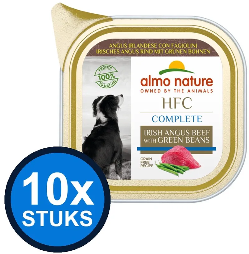10x Almo Nature HFC - Hondenvoer Natvoer Kuipje - Complete - Rund & Bonen - 85g von Almo Nature – Produktfoto